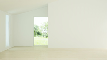 Obraz premium Relax space interior 3D rendering in hotel - minimal style 