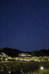 松崎町　石部の棚田ライトアップと星
