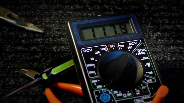 Electronic Volt Meter Measures 120 volts