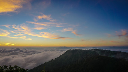 sunset in mountains