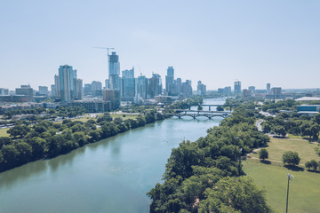 Obraz premium Ladybird Lake and Austin Skyline