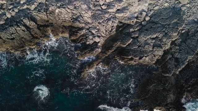 Amazing view on  azure Adriatic sea and rocky shore. Aerial view of Montenegro