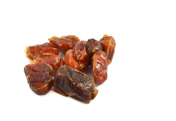 date palm isolated / Ripe dried date palm fruit pile isolated on white background