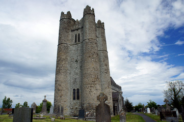 The Norman style tower of the 15th century.Lusk.Ireland.