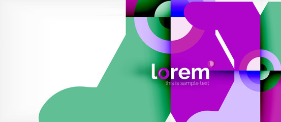 Colorful trendy geometric shapes background