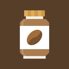 Instant coffee vector, coffee related flat style icon