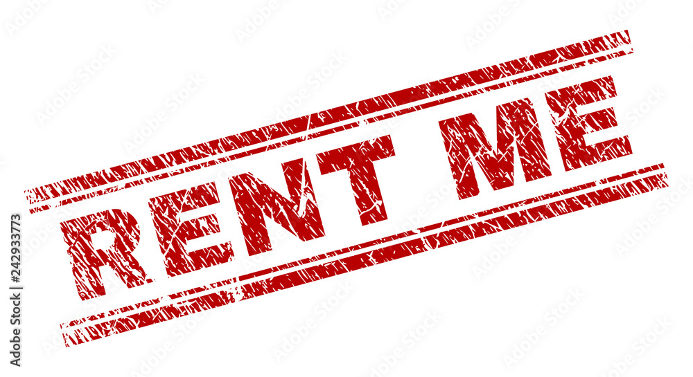 Canvas Prints rent me seal print with grunge style. red vector rubber print of rent me text with scratched texture