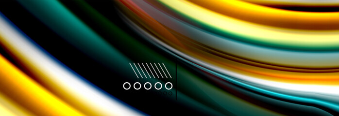 Rainbow color fluid wave lines flow poster. Wave Liquid shapes design