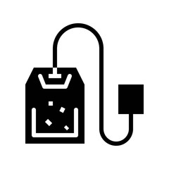 Tea bag vector, coffee related solid style