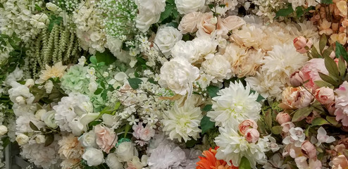 The bunch of pretty spring flowers 