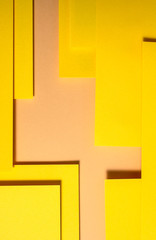 Yellow paper material design. Geometric unicolour shapes