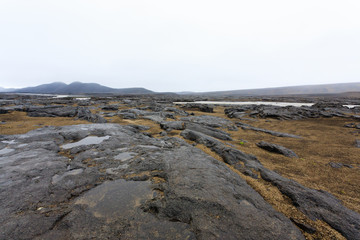 Central Iceland landscape along the road to Askja