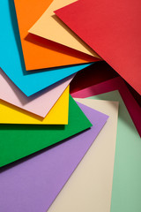 Vibrant colors palette paper design. Geometric shapes.