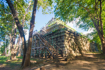 Koh Ker is a 10th-century temple, is a stepped 7-tiered pyramid, near Siem Reap, Cambodia