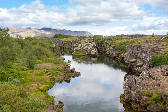 Thingvellir site, famous Icelandic landmark. Golden circle