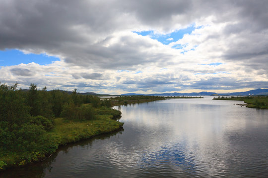 Thingvellir site, famous Icelandic landmark. Golden circle