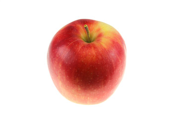 close up on red apple isolated on white background