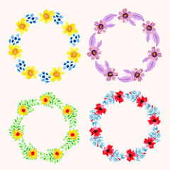 watercolor floral wreath collection
