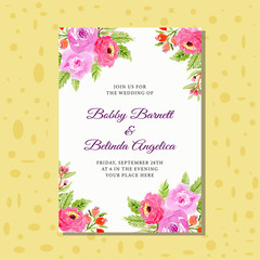 wedding invitation watercolor floral bouquet