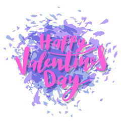 Obraz premium happy valentines day handwritten lettering holiday design to greeting card, poster, congratulate, calligraphy text