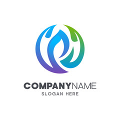 circle leaf logo design