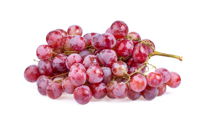 red grapes isolated on white background