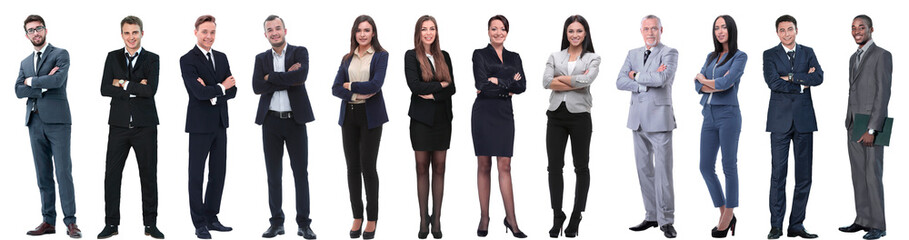 group of successful business people isolated on white