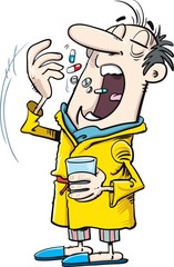 man taking medication