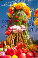 Russia, Khabarovsk, August 18, 2018: Figures from vegetables at harvest festival