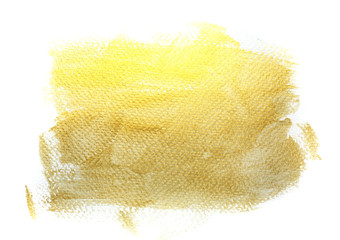 golden watercolor stain on white background	