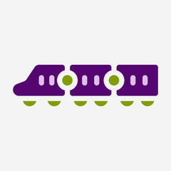 Flat train toy pixel perfect vector icon