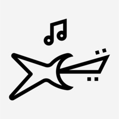 Outline Metal music pixel perfect vector icon