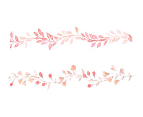 Vector pastel pink flower and leaf wedding decoration