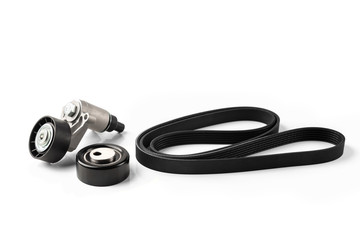 Timing belt isolated on white background.