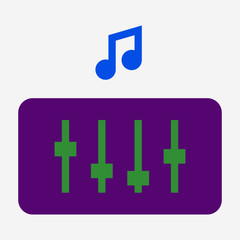 Obraz premium Flat Electronic music pixel perfect vector icon