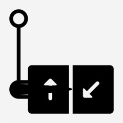 Glyph hydraulic valve pixel perfect vector icon