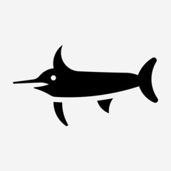 Glyph Swordfish pixel perfect vector icon