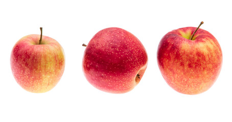 Ripe red apples isolated on white background