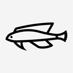Outline Zebra Cichlids pixel perfect vector icon