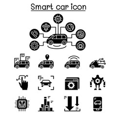 Smart car icons set