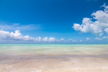 Fototapeta na wymiar Beautiful beach in Zanzibar Tanzania