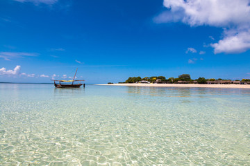 Fototapeta premium Beautiful beach and Ship in Zanzibar Tanzania