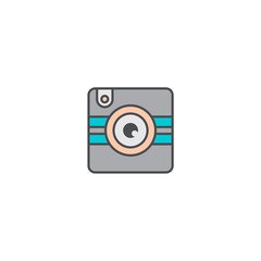 camera photography application icon flat vector