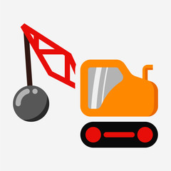 Flat wrecking ball pixel perfect vector icon
