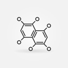 Chemical formula outline icon. Vector Chemistry concept symbol or design element in thin line style