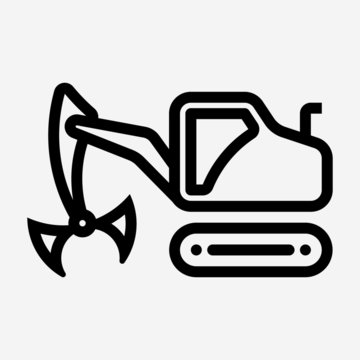 recommend clip art: Outline clamshell bucket pixel perfect vector icon