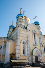 Russia, Vladivostok, July 2018: Cathedral of Intercession of  Holy Virgin