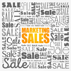 Marketing SALES word cloud collage, business concept background