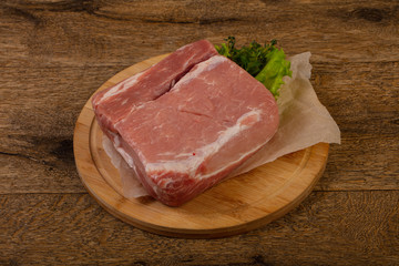 Raw pork meat for baking