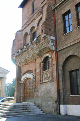 Fototapeta na wymiar Rome, Italy - Casa dei Crescenzi, medieval structure at Forum Boarium